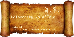 Maloveczky Valéria névjegykártya